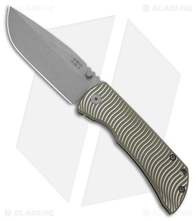 McNees Knives PM MAC2 3.5 Frame Lock Knife Atomic Ti Green Swerve (3.5
