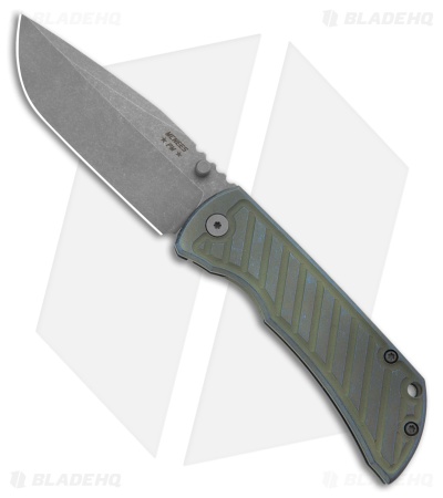 McNees Knives PM MAC2 3.5 Frame Lock Knife Atomic Green/Blue Frag Ti (3.5