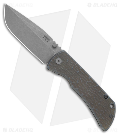 McNees Knives PM MAC2 3.5 Frame Lock Knife Green/Blue Jigged Titanium (3.5