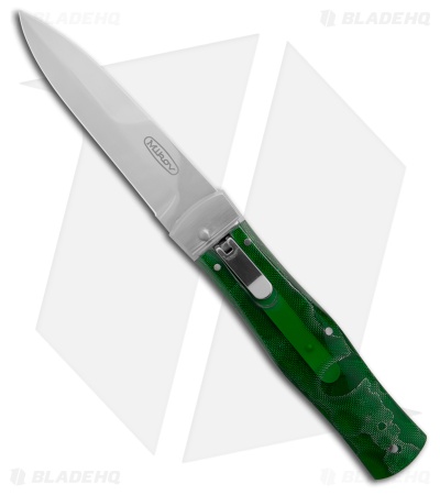 Mikov 241 Predator Lever Lock Dagger Automatic Knife Green Raffir (3.75