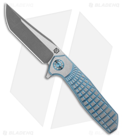 NCC Knives Custom Ragnarok V2 Milled Frame Lock Knife Blue Titanium (3" Acid W)