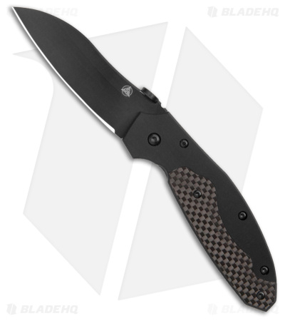 Nemesis Manx Frame Lock KnifeBlack Aluminum w/ Carbon Fiber (3" Black) NK-15B