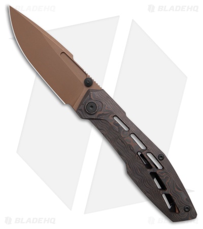Null Knives Raiden R2 Aero Frame Lock Knife Copper CF/Black Ti (3.3