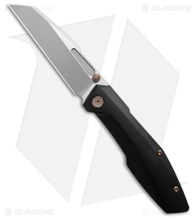 Null Knives Raikou Frame Lock Knife Black/Gold Titanium (3.5" Satin)