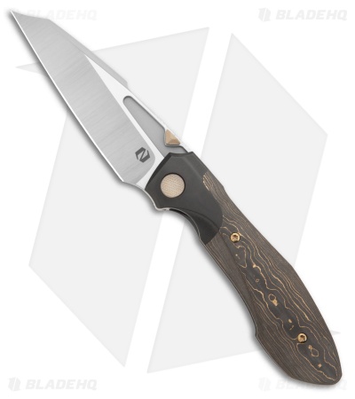 Null Voodoo Frame Lock Knife Black/Gold Camo Fat Carbon (3.6" Satin)