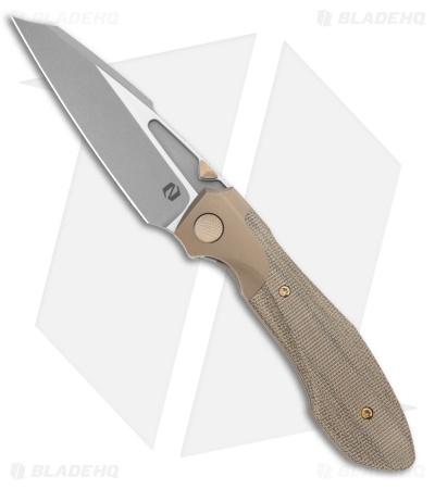 Null Knives Voodoo Frame Lock Knife Green Micarta (3.6" Stonewash)