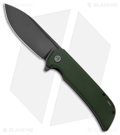 Petrified Fish Tunny Liner Lock Knife Army Green Micarta (3.9" Black SW)