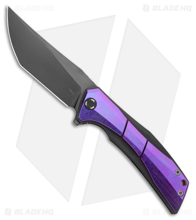 Poikilo Blade Anolis Frame Lock Knife Purple Crystal Ti (3.7" Pearlescent SW)