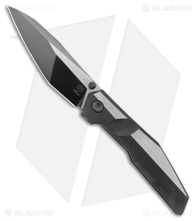 Poikilo Blade Komodo Frame Lock Knife Brushed DLC Ti (3.7" Dark Mirrored SW)