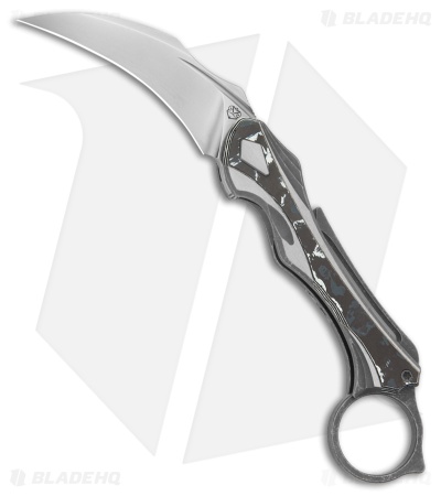 Poikilo Blade Thorny Devil Frame Lock Knife Dark SW Ti/White CF (2.6" Dark SW)