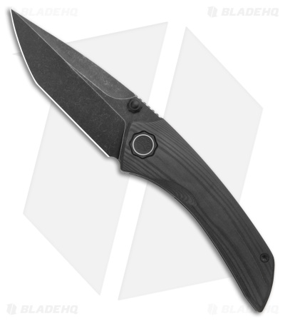 Poikilo Blade Tuna Liner Lock Knife Wood Grain CF (3.4" Dark SW)