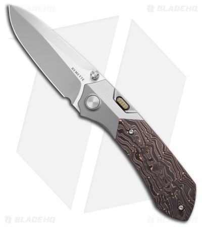 REMETTE RT-Meteor Button Frame Lock Knife Ti + Copper Foil CF (3.25