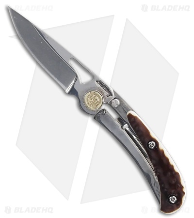 Uncle Henry 3UH Compact Frame Lock Knife Brown Staglon (2.2