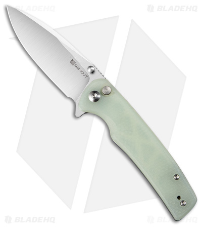SENCUT Sachse Button Lock Knife Natural G-10 (3.5" Satin) S21007-4