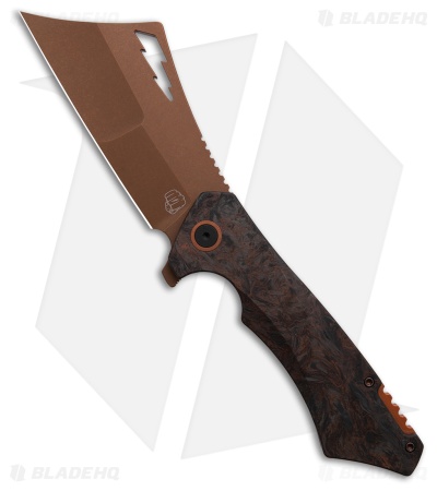 Something Obscene OG Nemley Frame Lock Knife Copper Carbon Fiber (4" Copper)