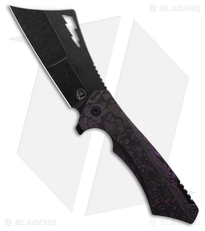 Something Obscene OG Nemley Frame Lock Knife Purple Haze CF/Purple Ti (4" Black)