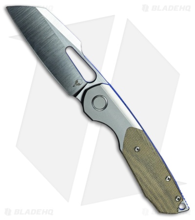 Sparrow Knife Co. Strix Frame Lock Knife Ti/ OD Green Micarta (3.4" Satin)
