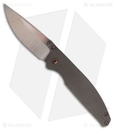 Jack Wolf Knives Tango Frame Lock Knife Sunburst Titanium (3" Belt Satin)