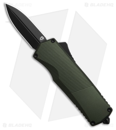 Tekto A5 Spry Mini Dagger OTF Automatic Knife OD Green Aluminum (1.9" Black)