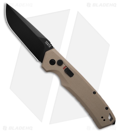 Tekto Knives A3 Delta Automatic Knife Desert G-10 (3.6" Black)