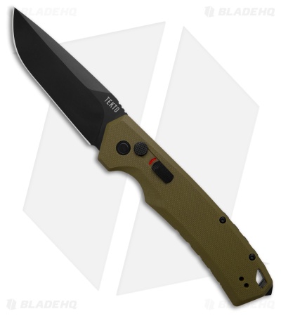 Tekto A3 Delta Drop Point Automatic Knife OD Green G-10 (3.6" Black)