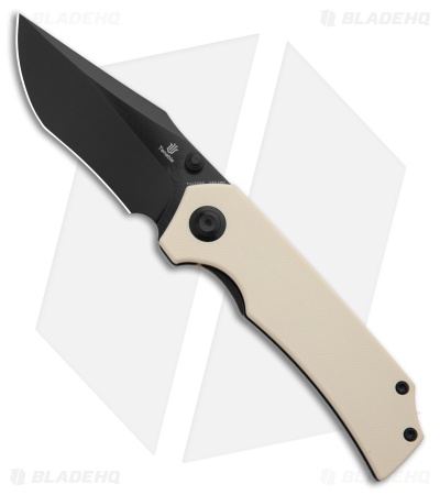 Tenable Knives Fermi Liner Lock Knife Ivory White G-10 (3.1" Black TiCn)