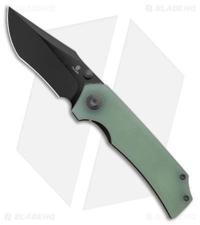 Tenable Knives Fermi Liner Lock Knife Jade G-10 (3.1" Black TiCn)