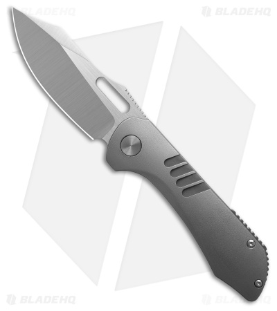 Tuyaknife Shocker Clip Point Frame Lock Knife Orange Peel Titanium (3.2" Satin)