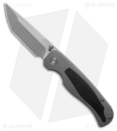 TuyaKnife Wrath V2 Frame Lock Tanto Knife Titanium/CF Inlays (3.3" Satin)