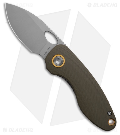 Vosteed Mini Acorn Liner Lock Knife OD Green G-10 (2.5" SW 14C28N)
