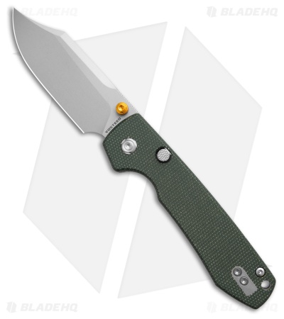Vosteed Raccoon Top Liner Lock Knife Green Micarta (3.4" Stonewash)