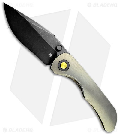 Wehr Knives Production Wolf-P Frame Lock Knife Bronze Titanium (3" Black SW)