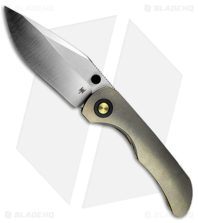 Wehr Knives Production Wolf-P Frame Lock Knife Bronze Ti (3" Satin/PVD)