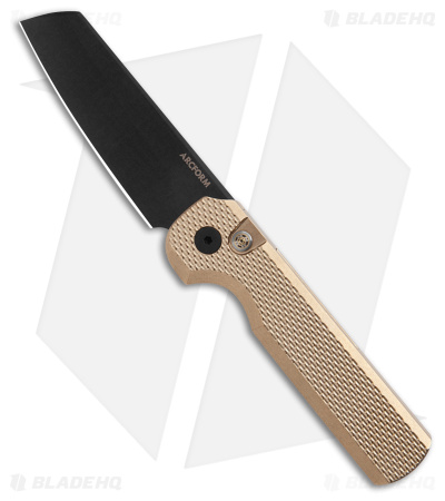 Arcform Slimfoot Automatic Push Button Knife Textured Bronze (3.5" Black)
