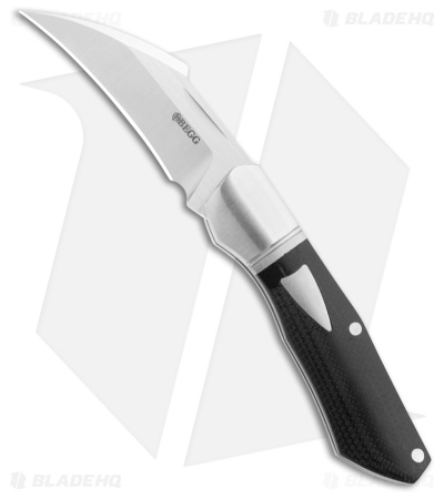 Begg Knives JVO Design Hawkbill Slip Joint Knife Black/Satin G-10 (2.3" Satin)