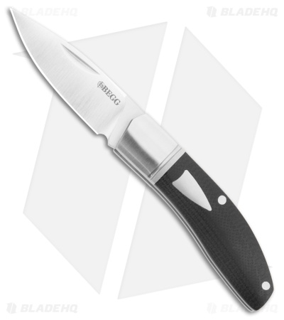 Begg Knives JVO Design Mini Drop Point Slip Joint Knife Black G-10 (2.4