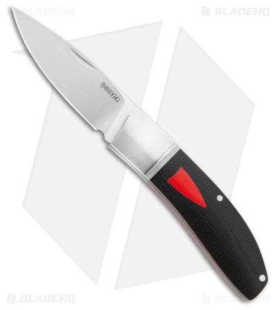 Begg Knives JVO Design Spear Point Slip Joint Knife Black/Red G-10 (3" Satin)