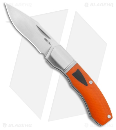 Begg Knives JVO Design Mini Recurve Knife Black/Orange G-10 (2.1" Satin 14C28N)
