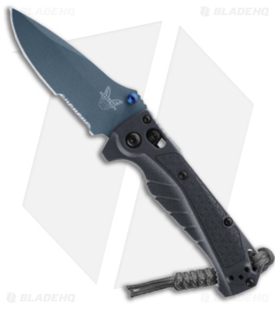Benchmade Mini Adira AXIS-Lock MagnaCut Knife Gray Grivory (3.2" Blue Serr)