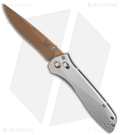 Benchmade Seven | Ten  AXIS Lock Knife Gray Aluminum (4" FDE PVD) 710FE-24
