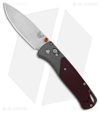 Benchmade Bugout AXIS Lock Knife Ash Gray Al/Redstone Richlite (3.2" SW)