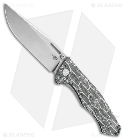 Bestech Koens Craft Keen II Frame Lock Knife Black/White G-10/Ti (4.2" Satin/SW)