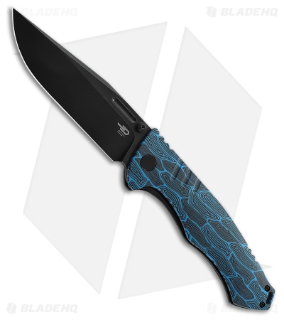 Bestech Koens Craft Keen II Frame Lock Knife Black/Blue G-10/Ti (4.2" Black SW)