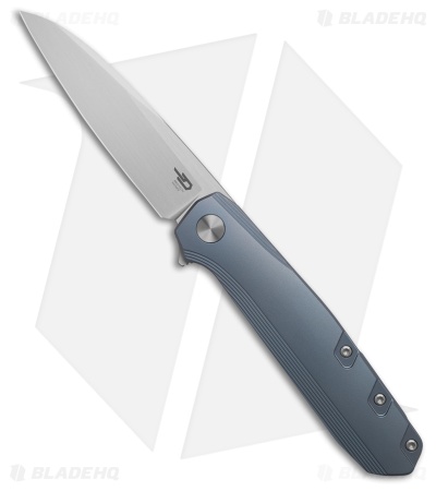 Bestech Knives 9 Brr...Knives Frame Lock Knife Blue Titanium (3.8" Hand Satin)