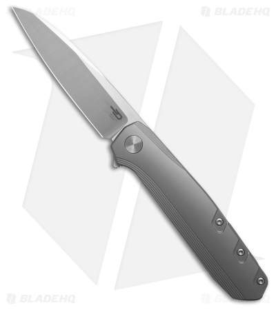 Bestech Knives 9 Brr...Knives Frame Lock Knife Gray Titanium (3.8" Satin M390)