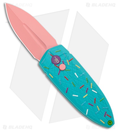 Bestech Knives Cricket/QUQU Button Lock Dessert Warrior(R) Remix (2.2" Pink)