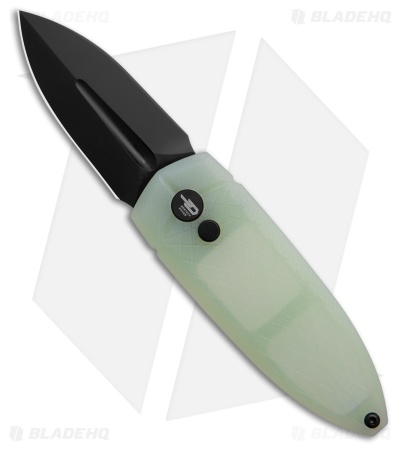 Bestech Knives Cricket/QUQU Button Lock Jade G-10 (2.2" Black 14C28N)