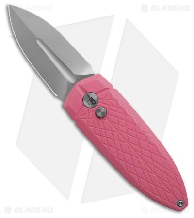 Bestech Knives Cricket/QUQU Button Lock Pink G-10 (2.2" Satin 14C28N)