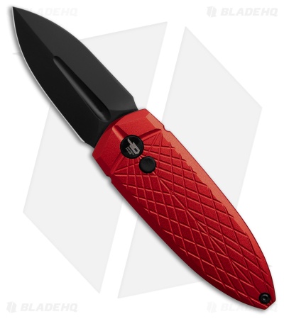 Bestech Knives Cricket/QUQU Button Lock Red Aluminum (2.2" Black 14C28N)