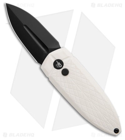 Bestech Knives Cricket/QUQU Button Lock White G-10 (2.2" Black 14C28N)